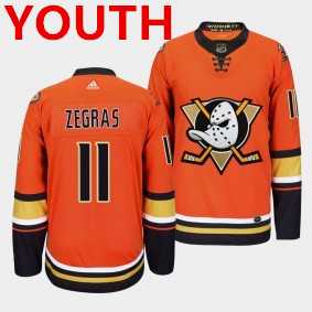 Youth Anaheim Ducks #11 Trevor Zegras Orange Adidas Jersey Dzhi->nhl youth jerseys->NHL Jersey